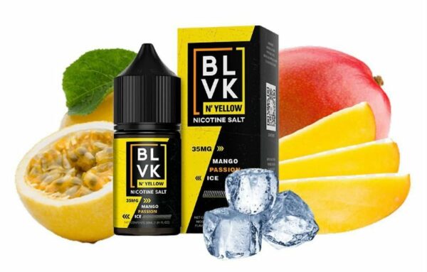 líquido blvk yellow mango passion ice detalhes